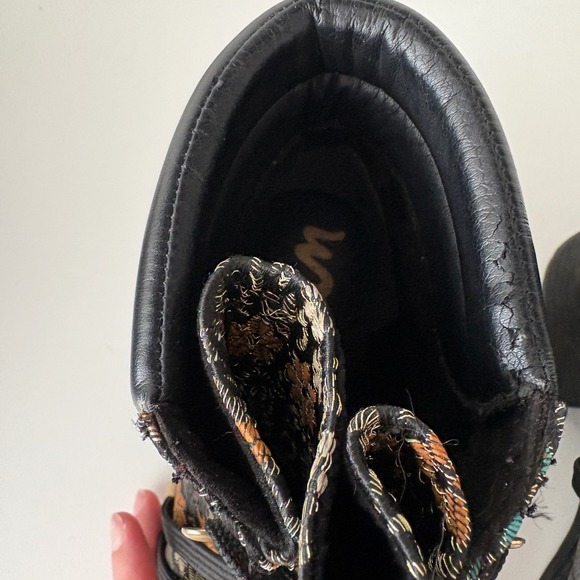 Sam Edelman Darrah‎ Floral Jacquard Lace Up Ankle Boots Size 7.5M - Picture 13 of 16